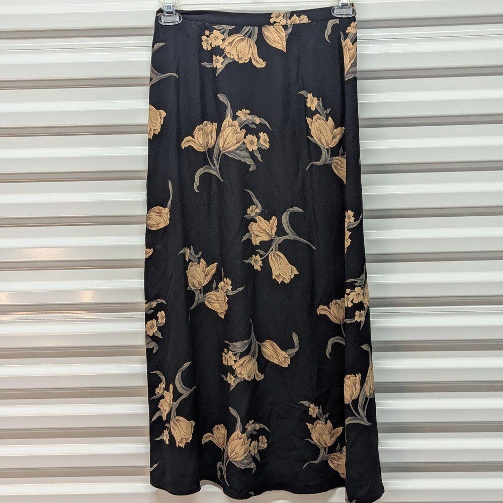Quiet Luxury 100% Silk Talbots Floral Maxi Skirt Size 4‎ Vintage Cottagecore